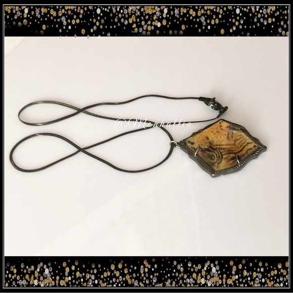 New black gothic mother of pearl abalone snake chain necklace - Picture 2 of 5